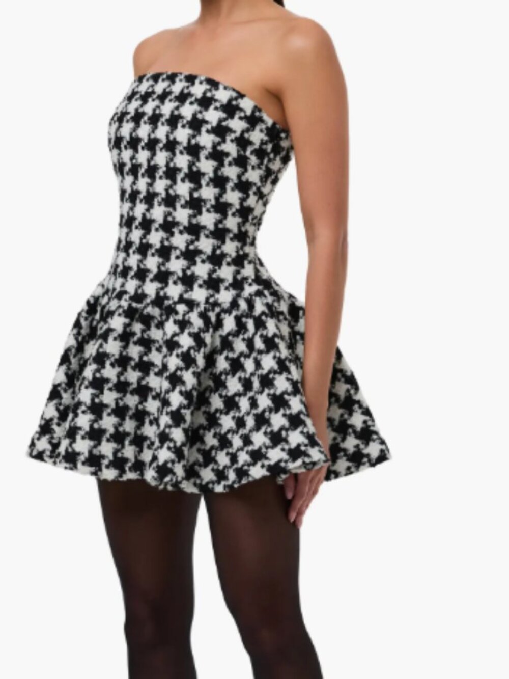 Naked Wardrobe Houndstooth Tweed Dress